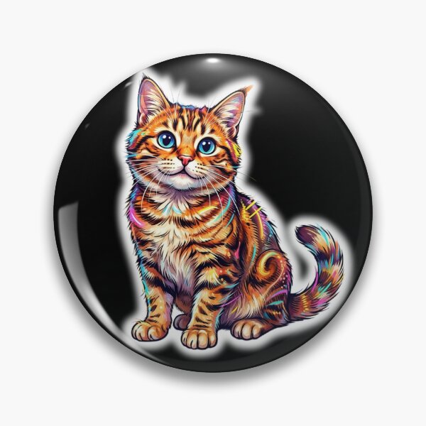 Item preview, Cosmic Neon Splatter Cat designed and sold by CatstheticShop1.
