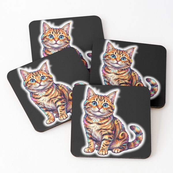 Item preview, Cosmic Neon Splatter Cat designed and sold by CatstheticShop1.