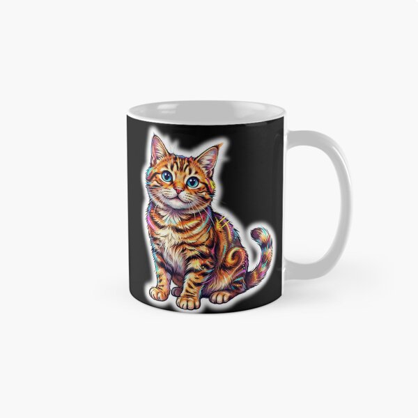 Item preview, Cosmic Neon Splatter Cat designed and sold by CatstheticShop1.