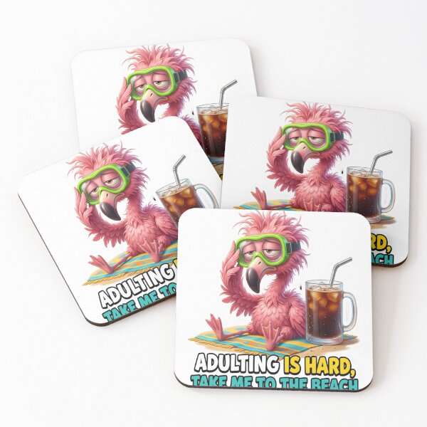 Item preview, Adulting Flamingo Beach designed and sold by mo-carnival.