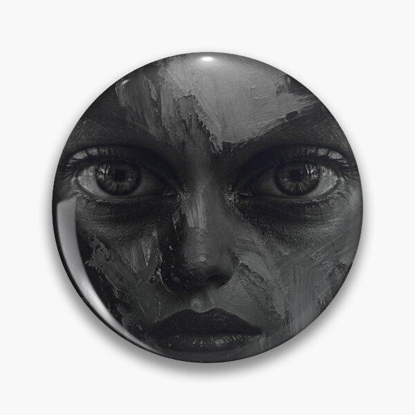 Item preview, Fractured Black Grunge Paint Portrait designed and sold by WitchyBotanicaArt.