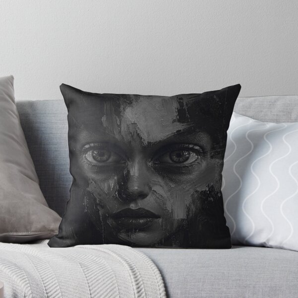 Item preview, Fractured Black Grunge Paint Portrait designed and sold by WitchyBotanicaArt.