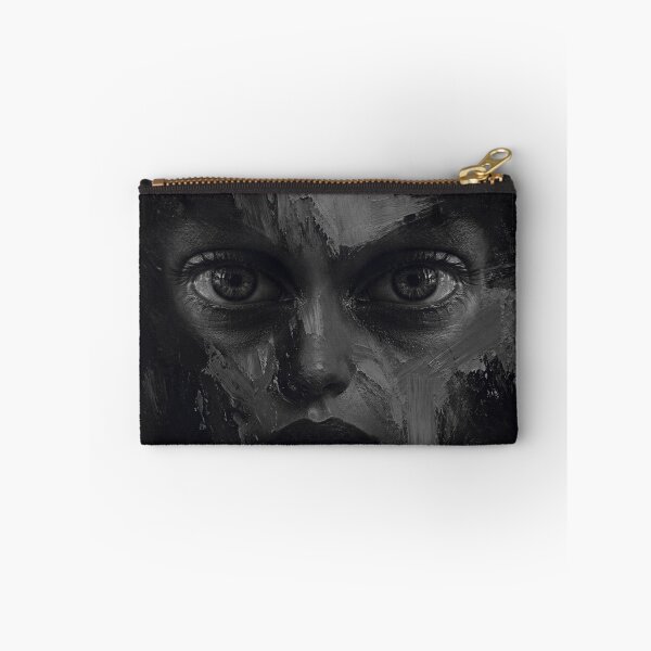 Item preview, Fractured Black Grunge Paint Portrait designed and sold by WitchyBotanicaArt.