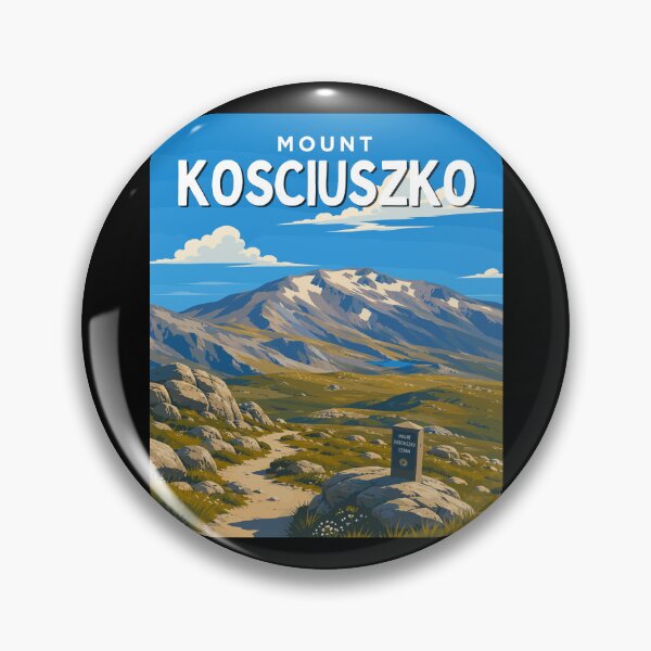 Item preview, Mount Kosciuszko in Australia, Vintage Art Travel Landscape designed and sold by MaateoDesign.