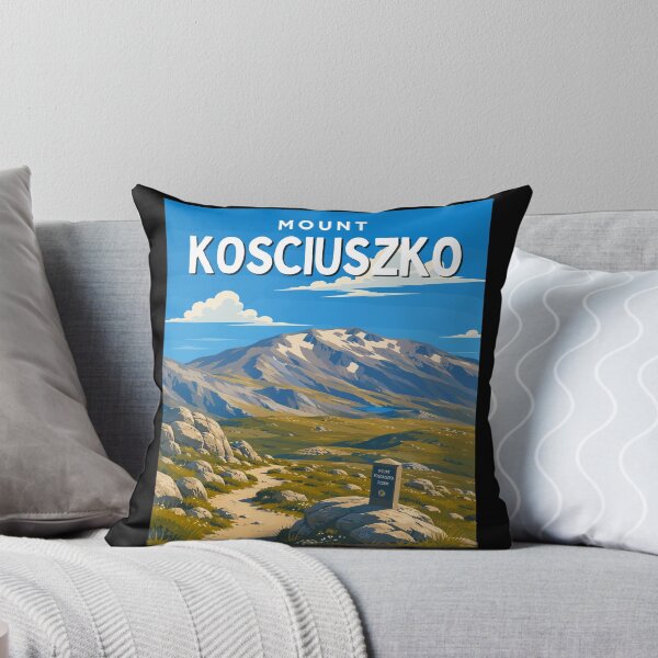 Item preview, Mount Kosciuszko in Australia, Vintage Art Travel Landscape designed and sold by MaateoDesign.