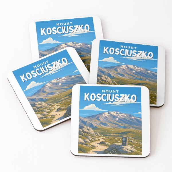Item preview, Mount Kosciuszko in Australia, Vintage Art Travel Landscape designed and sold by MaateoDesign.