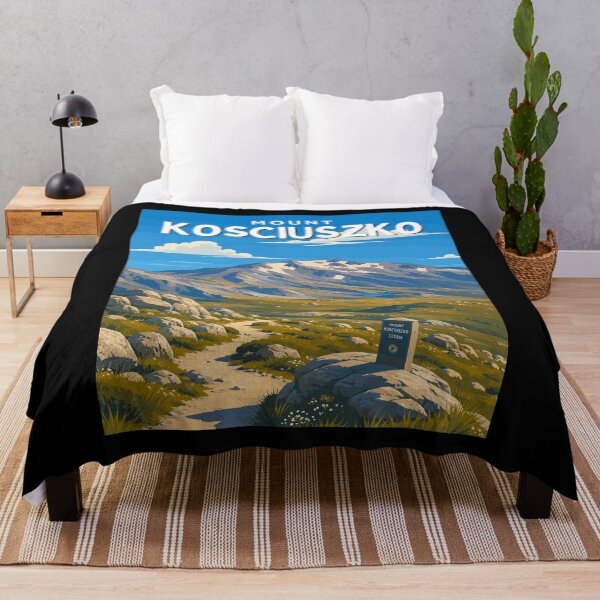 Item preview, Mount Kosciuszko in Australia, Vintage Art Travel Landscape designed and sold by MaateoDesign.