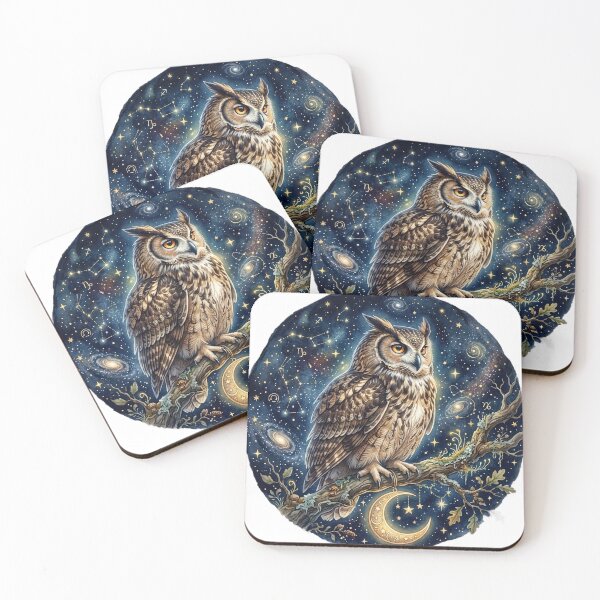 Item preview, Celestial Owl Perched Under Starry Sky designed and sold by GrzywaM.