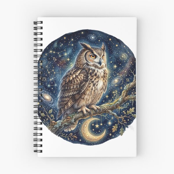 Item preview, Celestial Owl Perched Under Starry Sky designed and sold by GrzywaM.