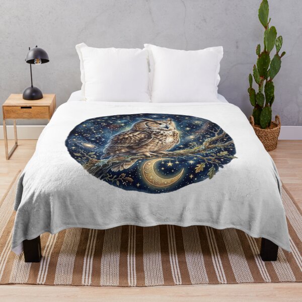 Item preview, Celestial Owl Perched Under Starry Sky designed and sold by GrzywaM.