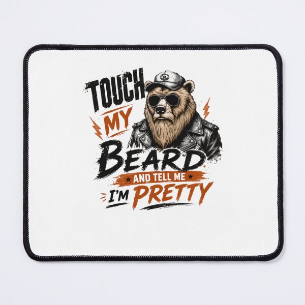 Item preview, Touch My Beard And Tell Me I'm Pretty Funny Bearded Man Biker designed and sold by RetroMini2026.