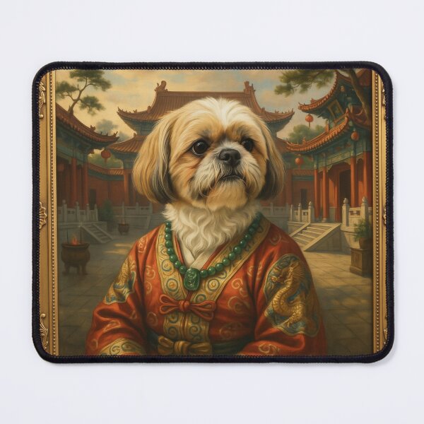 Item preview, a charming Shih Tzu wearing an opulent Chinese imperial robe designed and sold by 123ks.