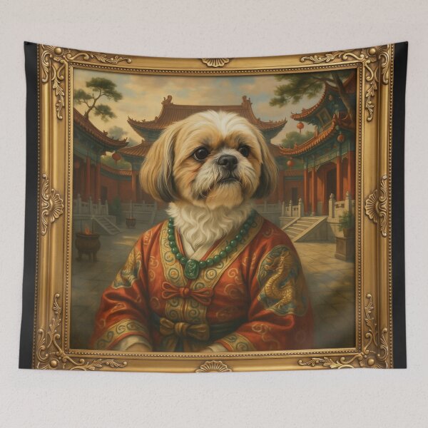 Item preview, a charming Shih Tzu wearing an opulent Chinese imperial robe designed and sold by 123ks.