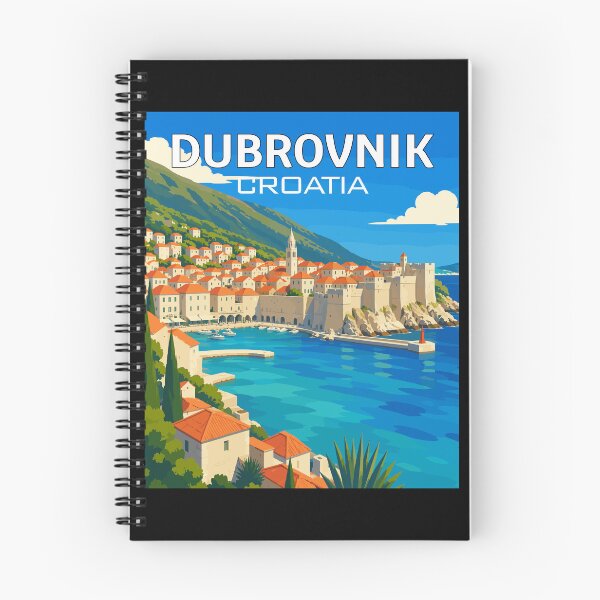 Item preview, Dubrovnik in Croatia (Balkans), Vintage Art Travel Landscape designed and sold by MaateoDesign.
