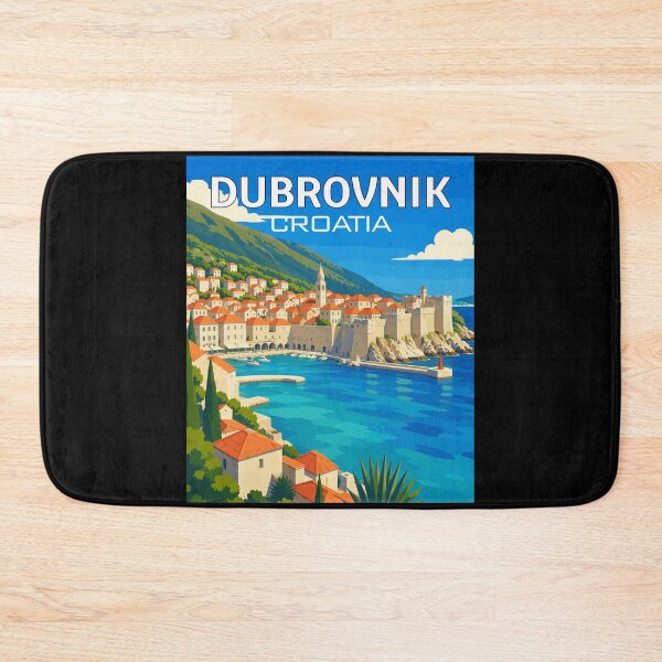 Item preview, Dubrovnik in Croatia (Balkans), Vintage Art Travel Landscape designed and sold by MaateoDesign.