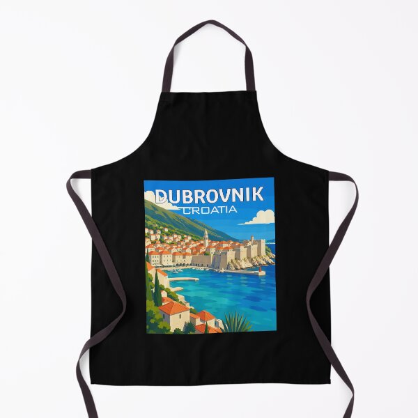 Item preview, Dubrovnik in Croatia (Balkans), Vintage Art Travel Landscape designed and sold by MaateoDesign.