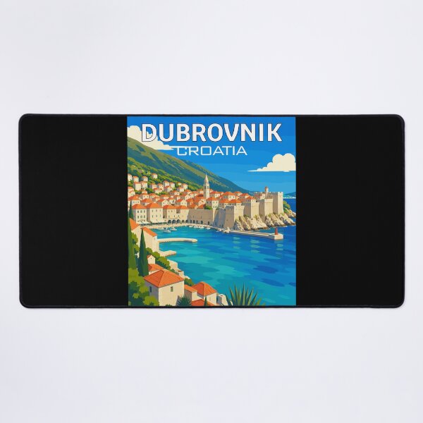 Item preview, Dubrovnik in Croatia (Balkans), Vintage Art Travel Landscape designed and sold by MaateoDesign.