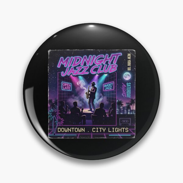 Item preview, Midnight Jazz Club - Retro Synthwave Neon City Lights Vintage Music designed and sold by SidTastic .