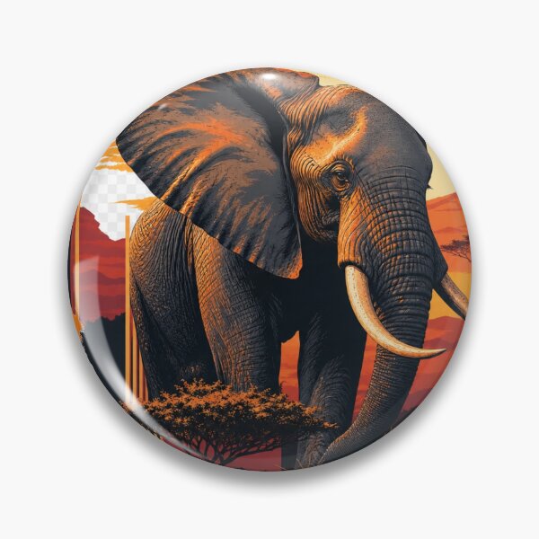 Item preview, Majestic African Elephant Serengeti Sunset Vector Art designed and sold by BLUESKY11a.