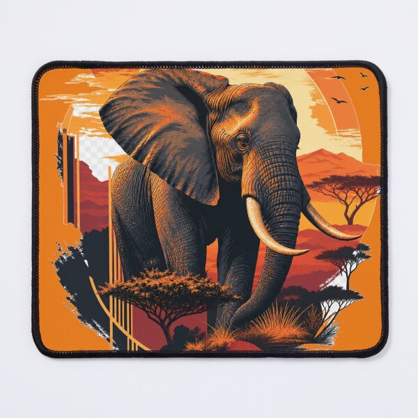 Item preview, Majestic African Elephant Serengeti Sunset Vector Art designed and sold by BLUESKY11a.
