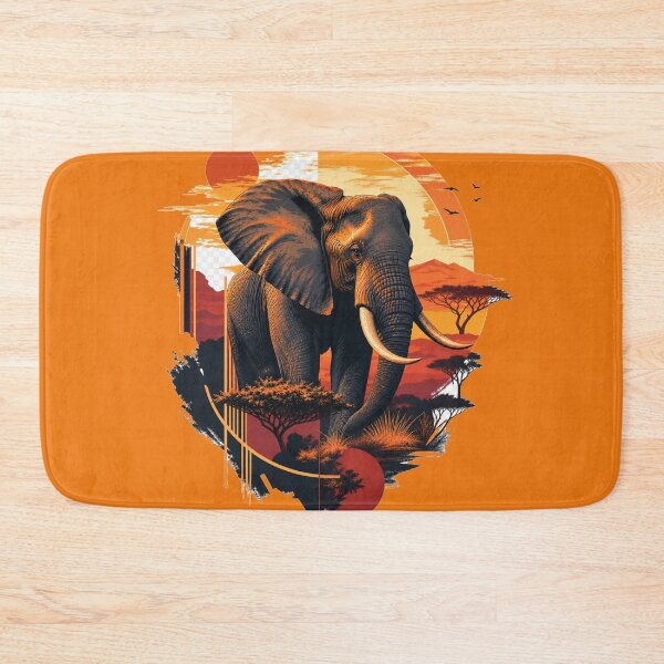 Item preview, Majestic African Elephant Serengeti Sunset Vector Art designed and sold by BLUESKY11a.