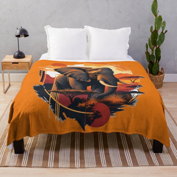 Item preview, Majestic African Elephant Serengeti Sunset Vector Art designed and sold by BLUESKY11a.
