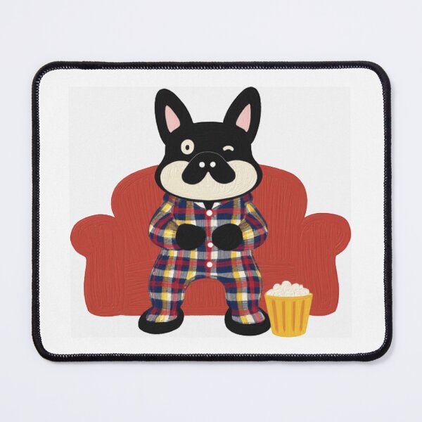 Item preview, Cute French Bulldog in Pajamas watching Movie on Sofa designed and sold by The Emoji Vibe.