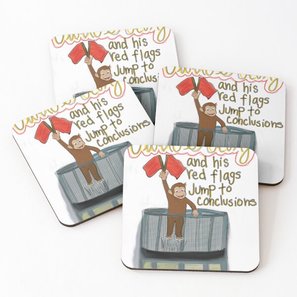 Item preview, Curious George and his Red Flags  designed and sold by MareMadeIt.