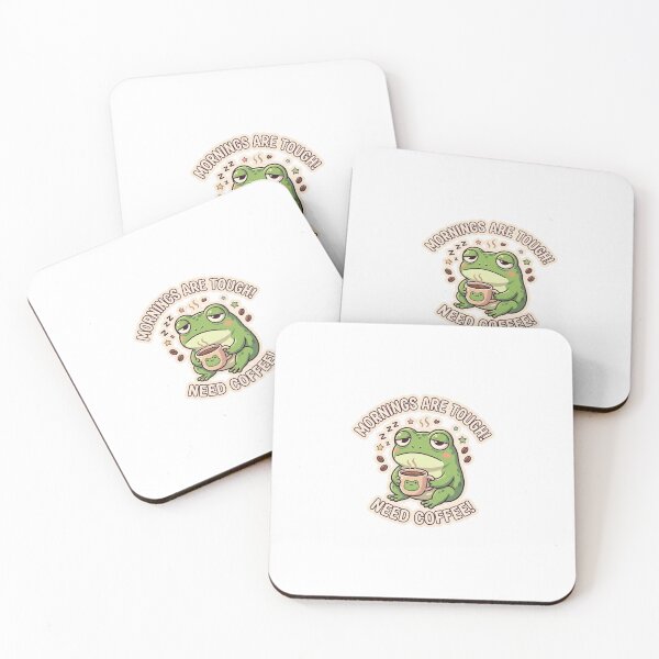 Item preview, Sleepy Frog Holding Coffee Morning Humor designed and sold by Trionda_Shop.