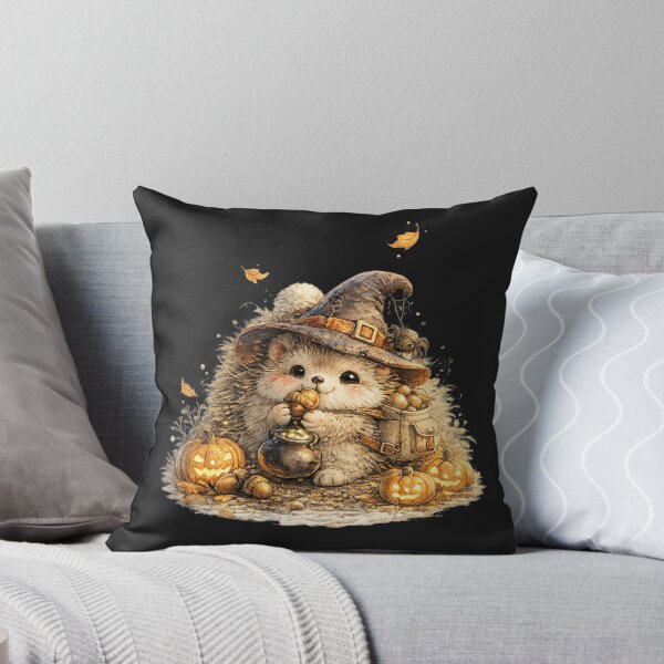 Item preview, Cute Halloween Hedgehog Watercolor – Kawaii Witch Hedgehog with Tiny Cauldron designed and sold by MagicMakerPh.