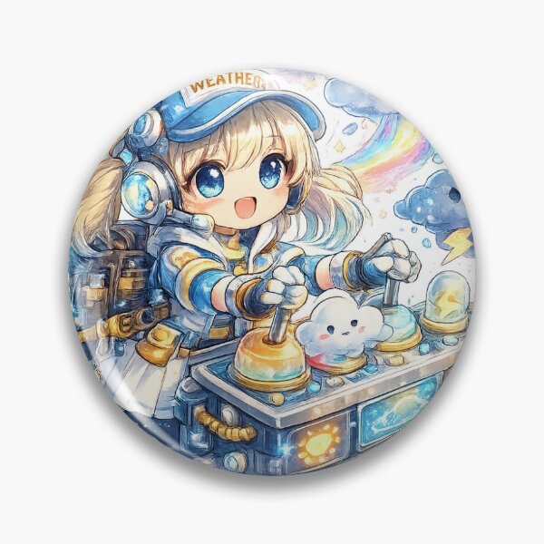 Item preview, Weather Engineer Girl – Magical Kawaii Sticker designed and sold by blossomfun.