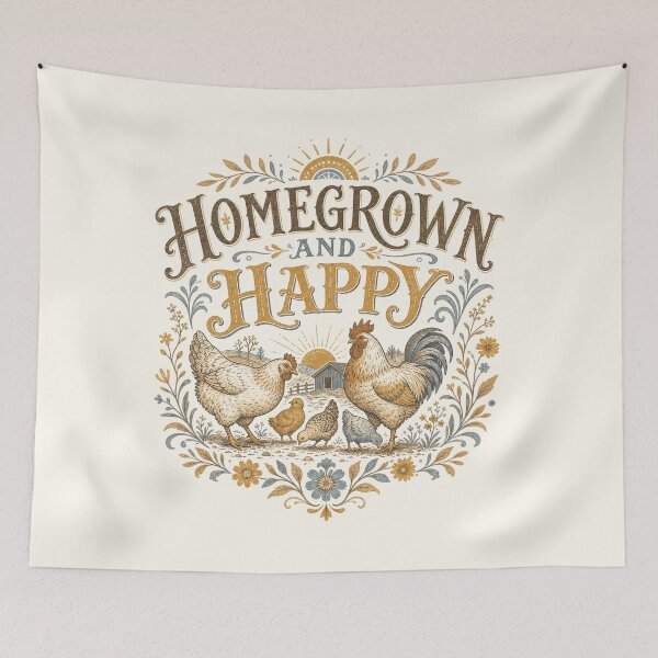 Item preview, Homegrown Happy Chicken Farm Homestead Life designed and sold by AntiqueImages.
