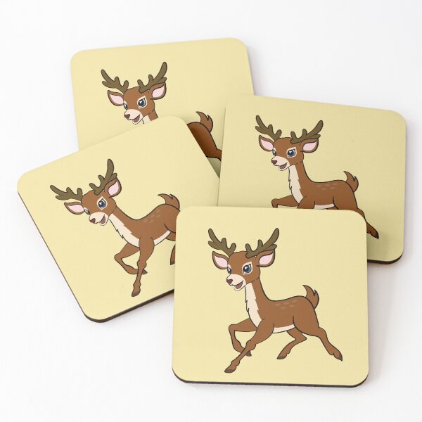 Item preview, Cute Running Cartoon Deer Happy Fawn Art designed and sold by SolutionsArt.