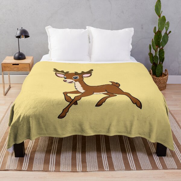 Item preview, Cute Running Cartoon Deer Happy Fawn Art designed and sold by SolutionsArt.