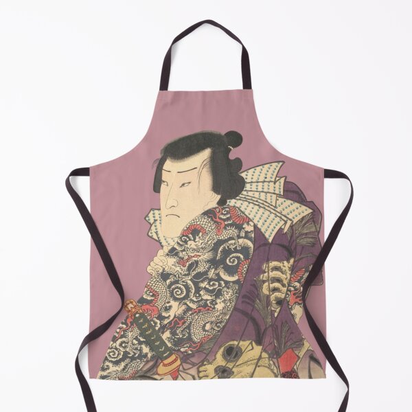Item preview, Japanese Kabuki Actor - Modern Ukiyo-e Portrait - Japandi, Mauve Pink designed and sold by Black Swallow.