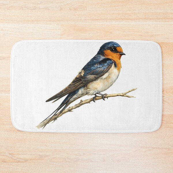 Item preview, Perched Welcome Swallow Watercolour Bird Art designed and sold by Jaruart.