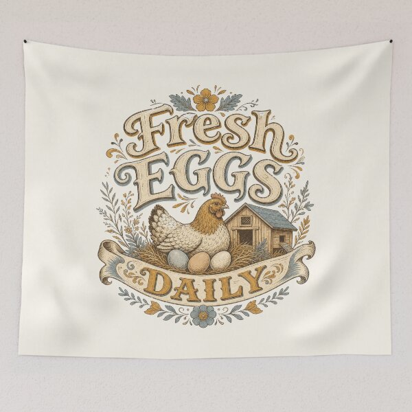 Item preview, Fresh Eggs Daily Chicken Farm Homesteading designed and sold by AntiqueImages.