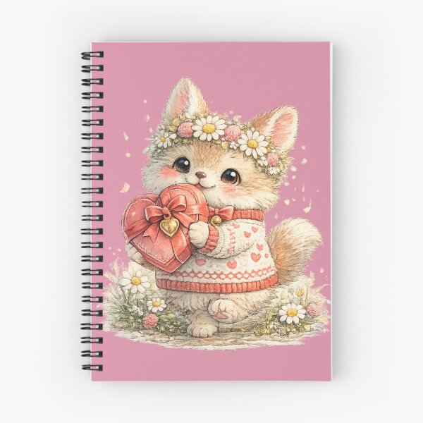 Item preview, Cute Valentine Cat Watercolor – Kawaii Kitty Holding Heart Chocolate Gift Box designed and sold by MagicMakerPh.
