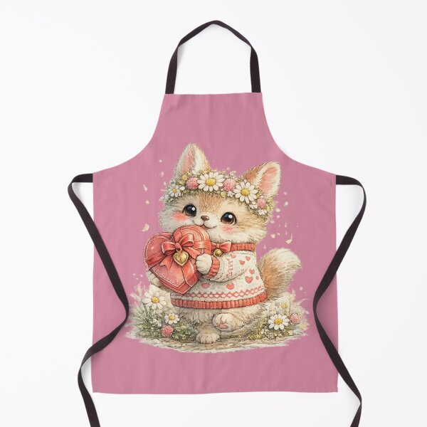 Item preview, Cute Valentine Cat Watercolor – Kawaii Kitty Holding Heart Chocolate Gift Box designed and sold by MagicMakerPh.