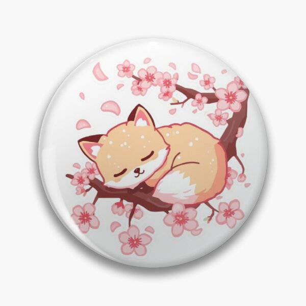 Item preview, Cute Sakura Fox Kawaii Sticker | Cherry Blossom Fox Gift designed and sold by Stylestickers55.