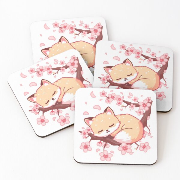 Item preview, Cute Sakura Fox Kawaii Sticker | Cherry Blossom Fox Gift designed and sold by Stylestickers55.