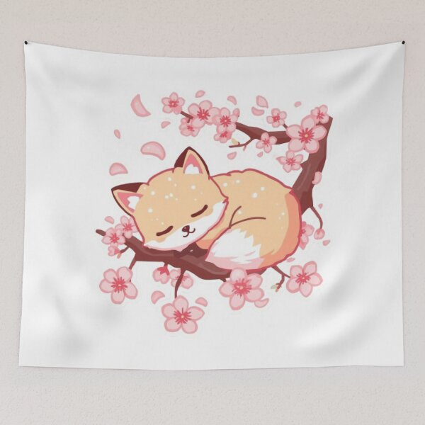 Item preview, Cute Sakura Fox Kawaii Sticker | Cherry Blossom Fox Gift designed and sold by Stylestickers55.