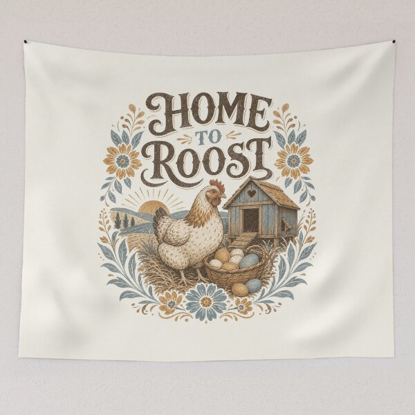 Item preview, Home to Roost Chicken Farmhouse Country Design designed and sold by AntiqueImages.