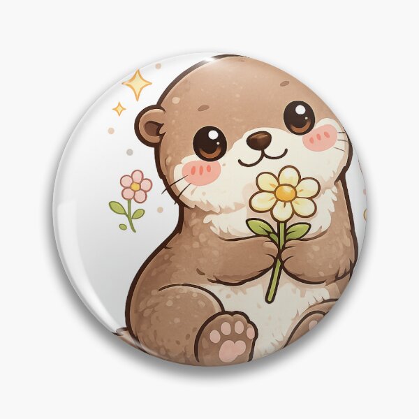 Item preview, Cute Otter Holding a Flower designed and sold by EduardTT.