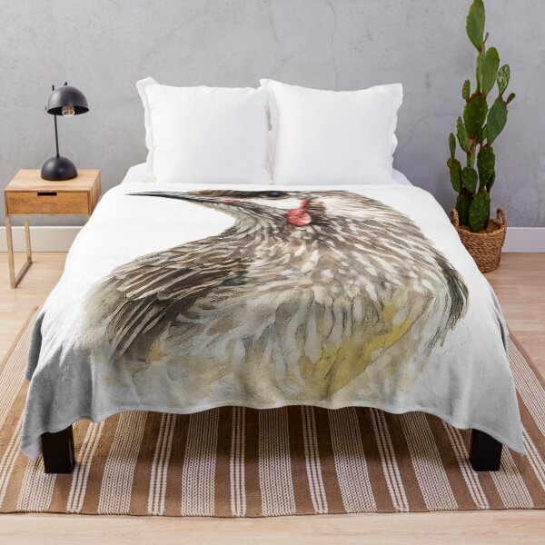 Aperçu de l'œuvre Red Wattlebird Watercolour Illustration créée et vendue par Jaruart.