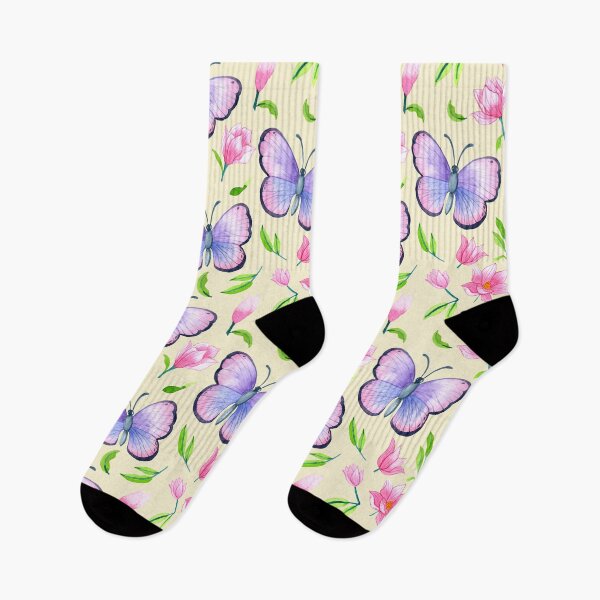 Item preview, Watercolor Butterfly & Magnolia Floral Pattern designed and sold by ByJYA.