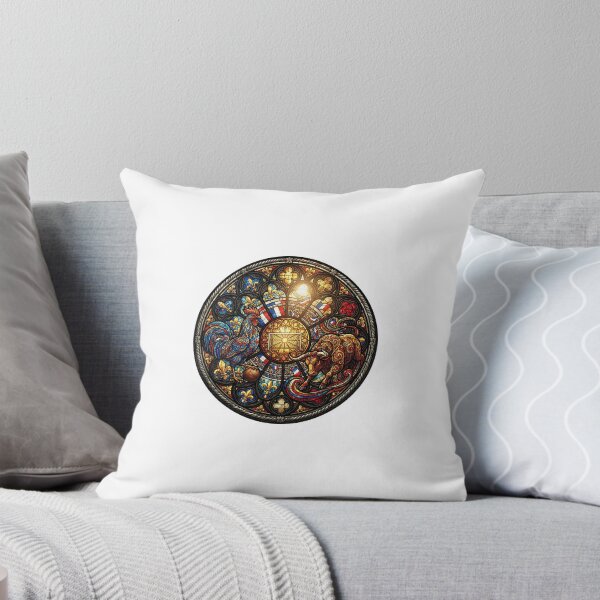 Item preview, World Cup 2026 France Spain Stained Glass Round Art designed and sold by VikrantCreative.