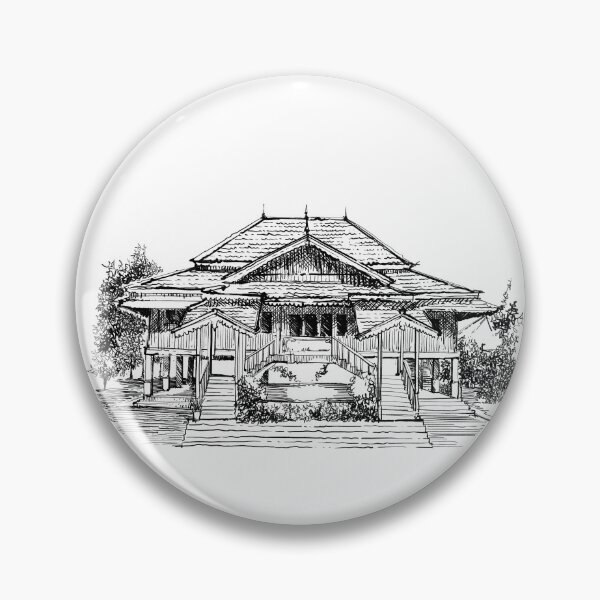 Item preview, Indonesian traditional house sketch designed and sold by midsketcher.