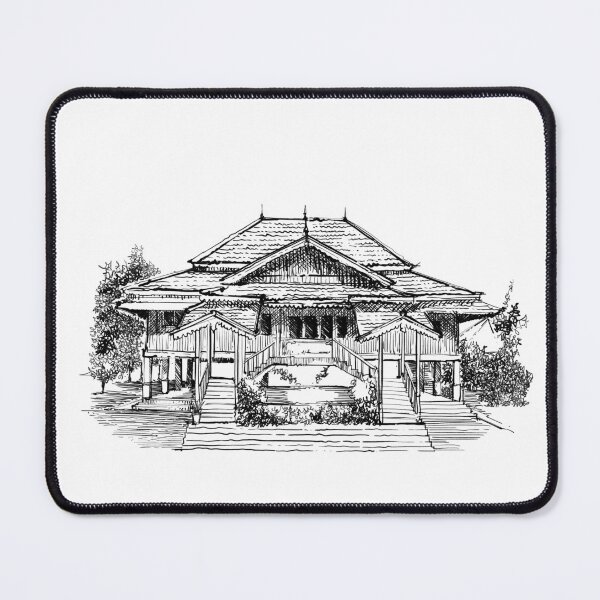 Item preview, Indonesian traditional house sketch designed and sold by midsketcher.
