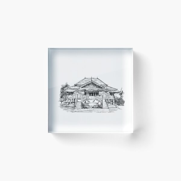 Item preview, Indonesian traditional house sketch designed and sold by midsketcher.